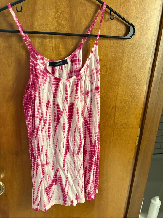 Express Tops - Express Pink Tie-Dye Tank Top